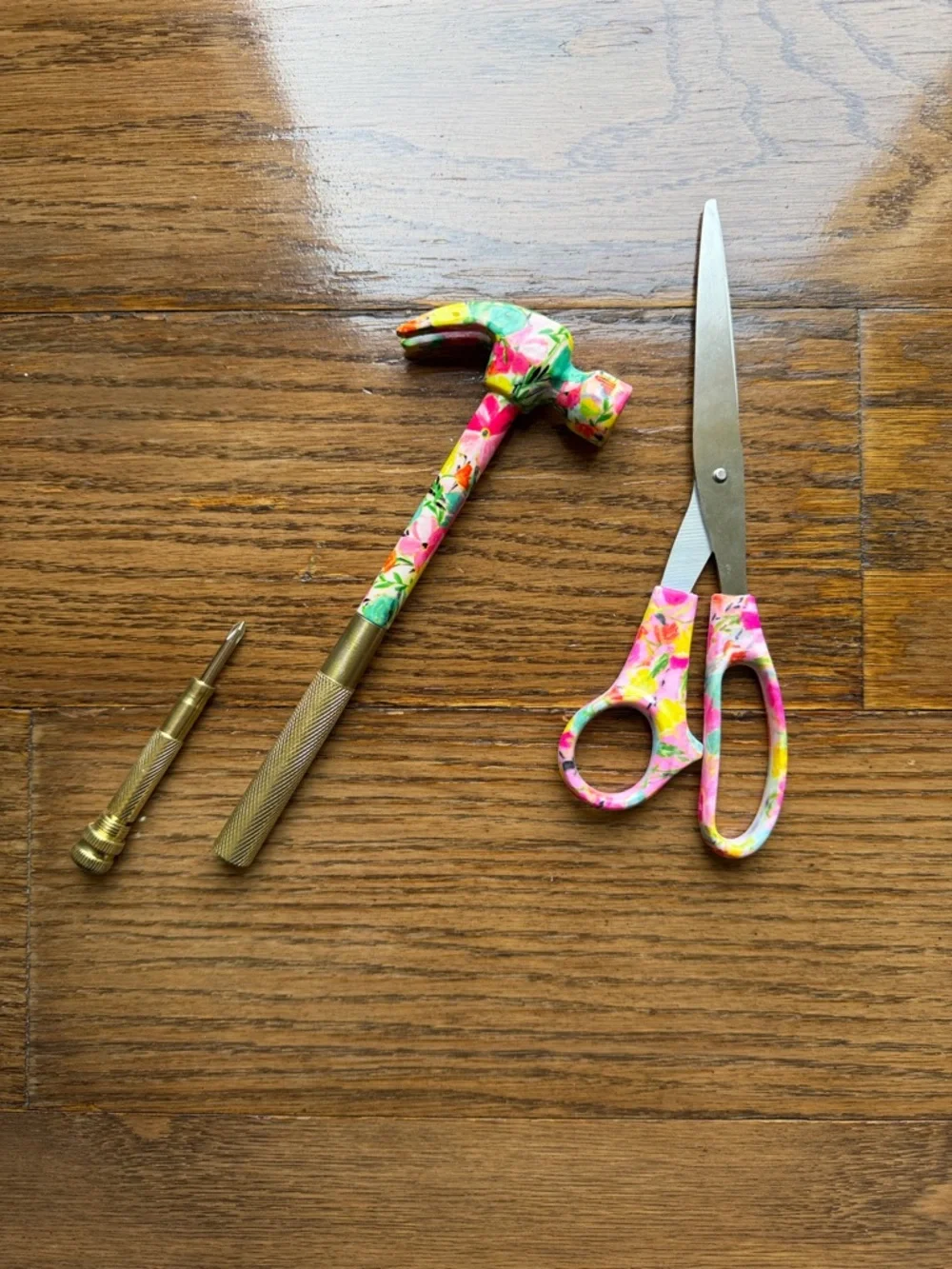 Floral Multicolor Craft Hammer and Scissors Set